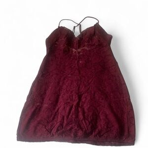 Victoria’s Secret burgundy red lace coquette slip dress small